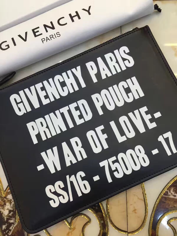 17/18AW GIVENCHY ジバンシィスーパーコピー WAR OF LOVE スターパッチ レザーポーチ BK06072273001